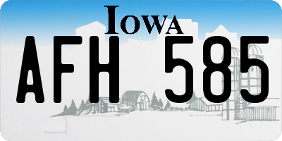 IA license plate AFH585