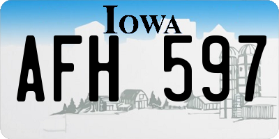 IA license plate AFH597