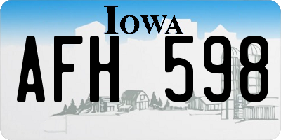 IA license plate AFH598