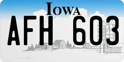 IA license plate AFH603