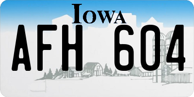 IA license plate AFH604