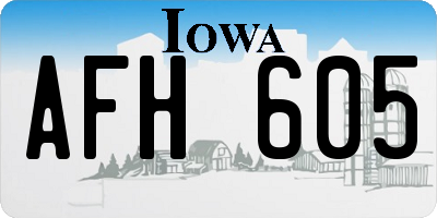 IA license plate AFH605