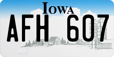 IA license plate AFH607
