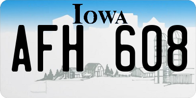 IA license plate AFH608