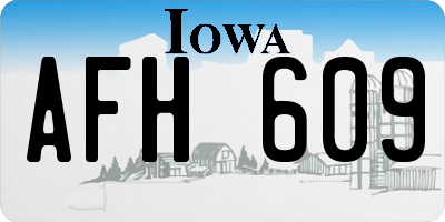 IA license plate AFH609