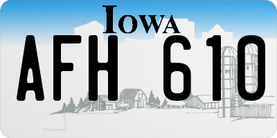 IA license plate AFH610