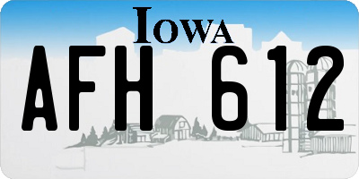 IA license plate AFH612