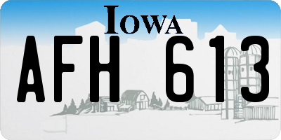 IA license plate AFH613