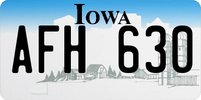 IA license plate AFH630