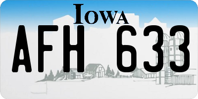 IA license plate AFH633