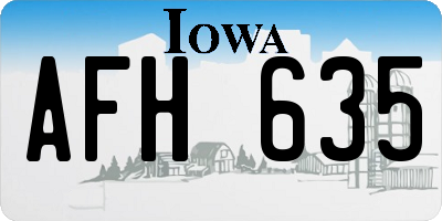 IA license plate AFH635