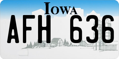 IA license plate AFH636