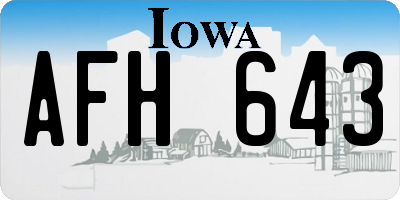IA license plate AFH643