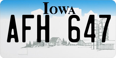 IA license plate AFH647