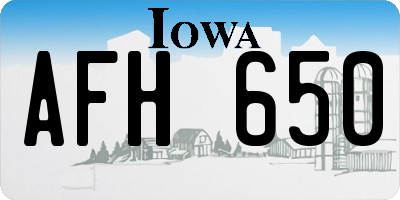IA license plate AFH650
