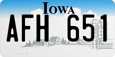 IA license plate AFH651