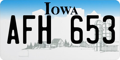 IA license plate AFH653