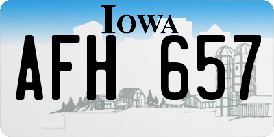 IA license plate AFH657