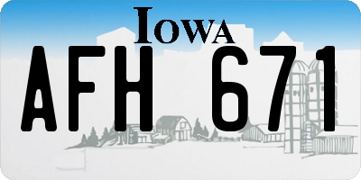 IA license plate AFH671