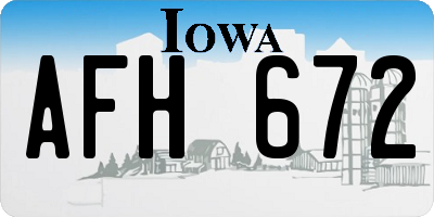 IA license plate AFH672