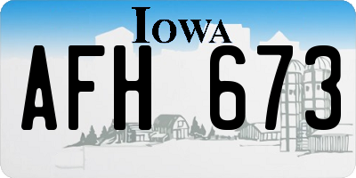IA license plate AFH673