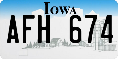 IA license plate AFH674