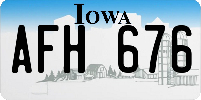 IA license plate AFH676
