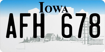 IA license plate AFH678