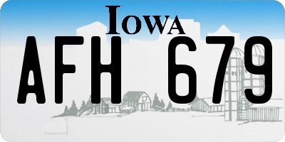 IA license plate AFH679