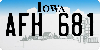 IA license plate AFH681