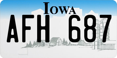 IA license plate AFH687