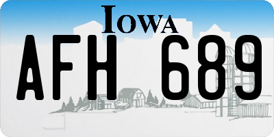 IA license plate AFH689