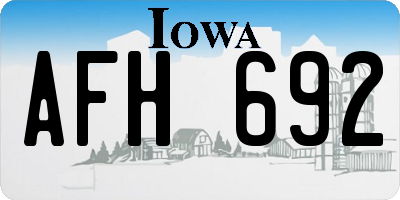 IA license plate AFH692