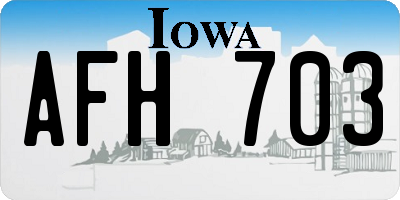 IA license plate AFH703