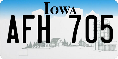 IA license plate AFH705