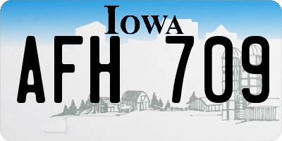 IA license plate AFH709