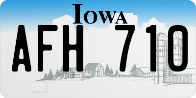 IA license plate AFH710