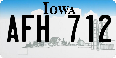 IA license plate AFH712