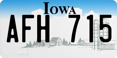 IA license plate AFH715