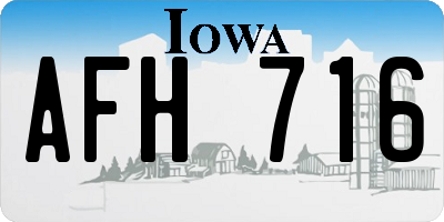 IA license plate AFH716