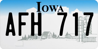 IA license plate AFH717