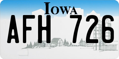 IA license plate AFH726