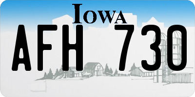 IA license plate AFH730