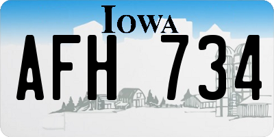 IA license plate AFH734
