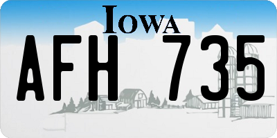 IA license plate AFH735