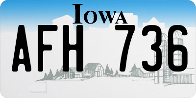 IA license plate AFH736