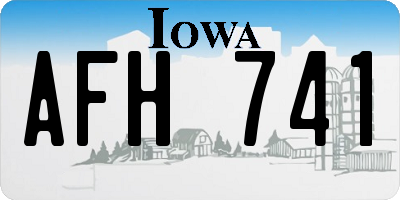 IA license plate AFH741