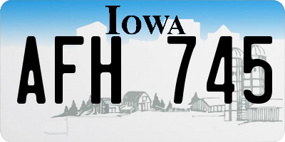 IA license plate AFH745