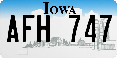 IA license plate AFH747