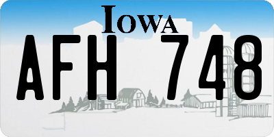 IA license plate AFH748